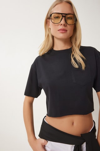 T-shirt cropped - Nero