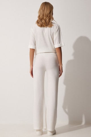 T-shirt e pantaloni a vita alta - Bianco
