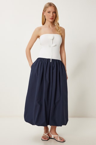Robe trompe-l’œil - Bleu marine