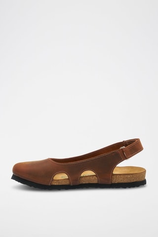 Zuecos de piel Belinda - Marrón