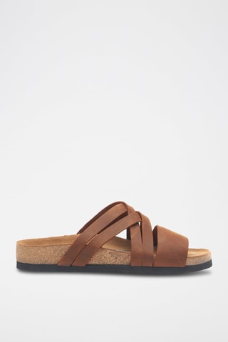 Sandalias de piel Mitzi - Marrón
