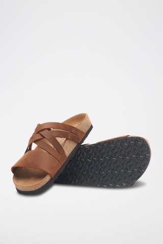 Sandalias de piel Mitzi - Marrón