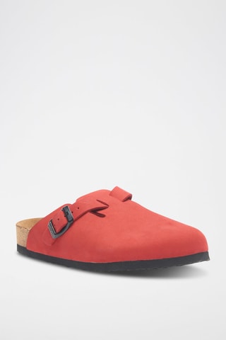 Zuecos de nobuk Capri - Rojo