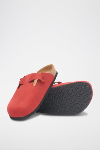 Zuecos de nobuk Capri - Rojo