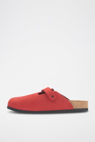 Zuecos de nobuk Capri - Rojo