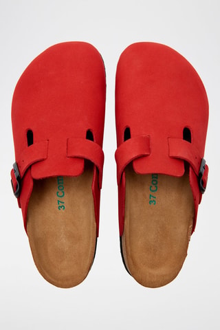 Zuecos de nobuk Capri - Rojo