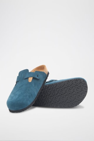 Zuecos de nobuk Capri - Azul marino