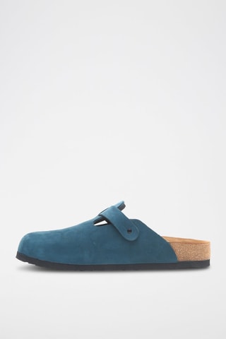 Zuecos de nobuk Capri - Azul marino