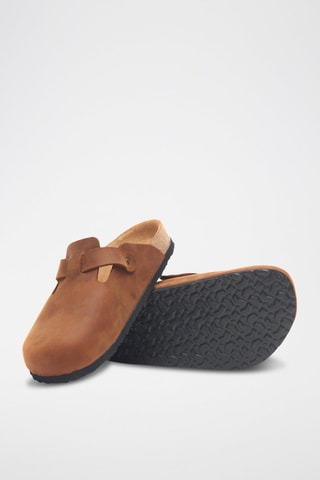 Zuecos de piel Capri - Marrón