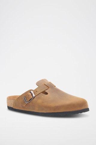 Zuecos de piel Capri - Marrón