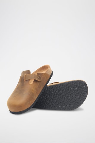 Zuecos de piel Capri - Marrón