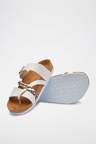 Sandalias de piel Campell - Blanco y dorado