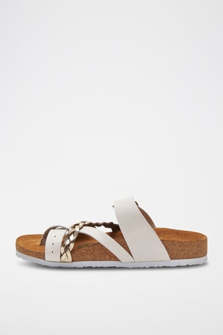 Sandalias de piel Campell - Blanco y dorado