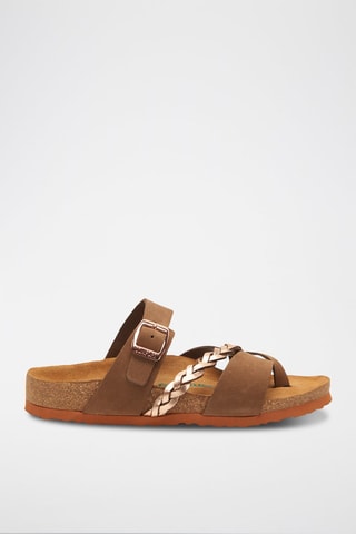 Sandalias de piel Campell - Arena y rosa