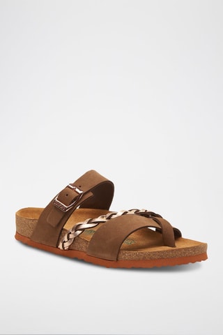 Sandalias de piel Campell - Arena y rosa