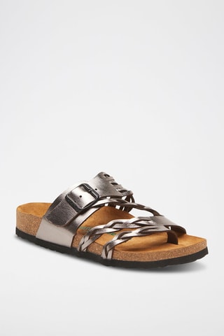 Sandalias de piel Naomi - Plateado