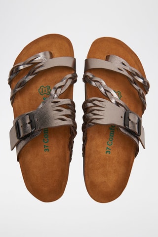 Sandalias de piel Naomi - Plateado