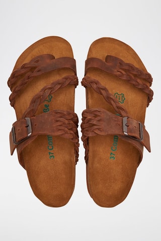 Sandalias de piel Naomi - Marrón