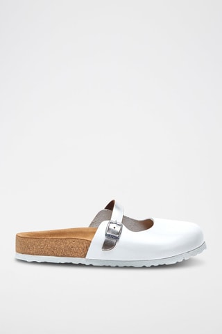 Zuecos de piel Kelly - Blanco