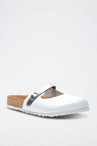 Zuecos de piel Kelly - Blanco