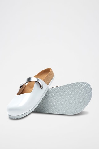 Zuecos de piel Kelly - Blanco