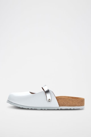 Zuecos de piel Kelly - Blanco