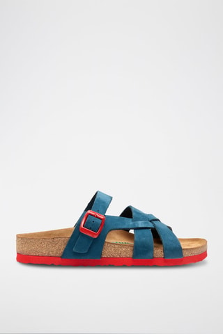 Sandalias de nobuk Lea - Azul marino