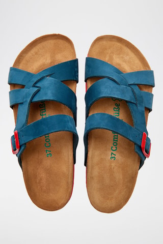 Sandalias de nobuk Lea - Azul marino