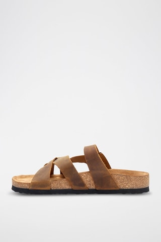 Sandalias de piel Lea - Camel