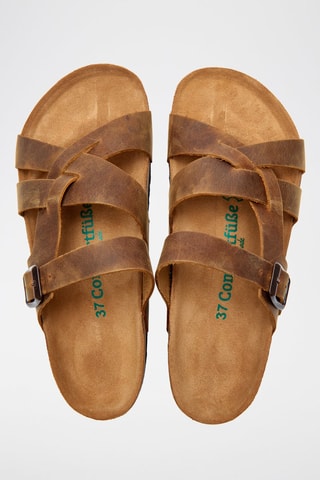 Sandalias de piel Lea - Camel