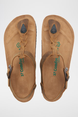 Sandalias de nobuk Grizeln - Beige - Diseño ancho