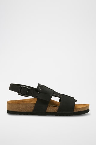 Sandalias de nobuk Likya - Negro - Diseño ancho