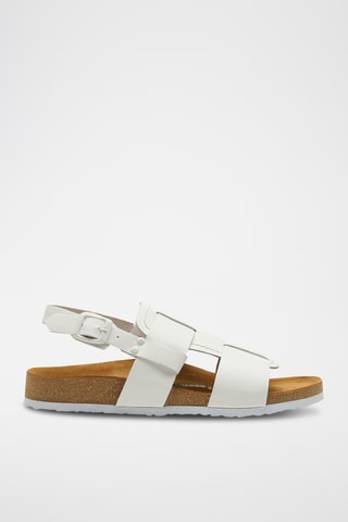 Sandalias de nobuk Likya - Blanco - Diseño ancho