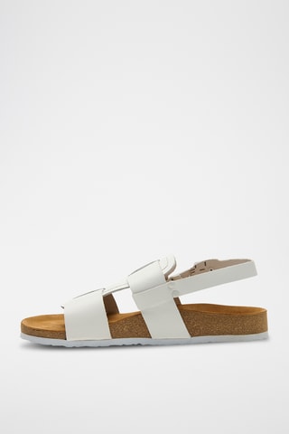 Sandalias de nobuk Likya - Blanco - Diseño ancho