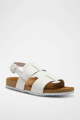 Sandalias de nobuk Likya - Blanco - Diseño ancho