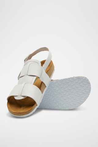 Sandalias de nobuk Likya - Blanco - Diseño ancho