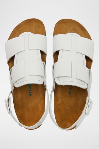 Sandalias de nobuk Likya - Blanco - Diseño ancho