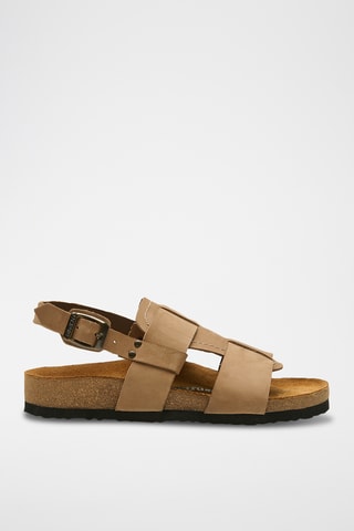 Sandalias de nobuk Likya - Beige - Diseño ancho