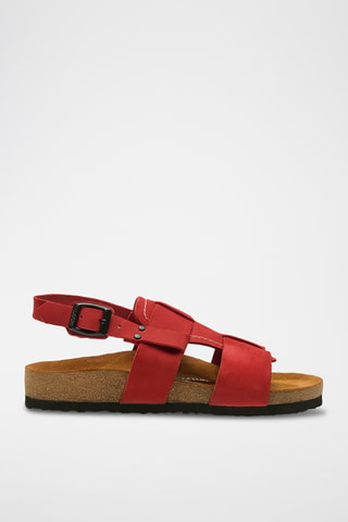 Sandalias de nobuk Likya - Rojo - Diseño ancho