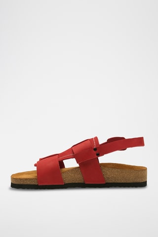 Sandalias de nobuk Likya - Rojo - Diseño ancho
