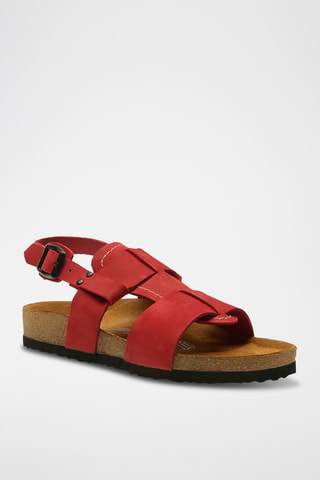 Sandalias de nobuk Likya - Rojo - Diseño ancho
