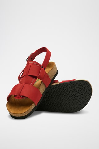 Sandalias de nobuk Likya - Rojo - Diseño ancho