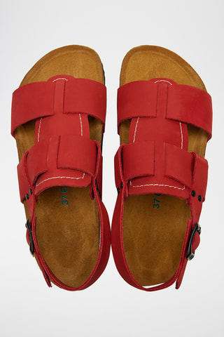 Sandalias de nobuk Likya - Rojo - Diseño ancho