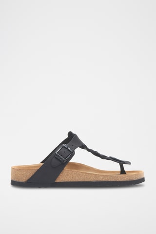 Sandalias de nobuk Guidan - Negro - Diseño ancho