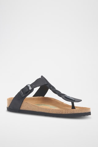 Sandalias de nobuk Guidan - Negro - Diseño ancho