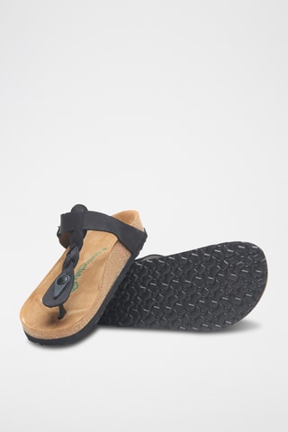 Sandalias de nobuk Guidan - Negro - Diseño ancho