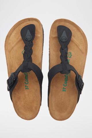Sandalias de nobuk Guidan - Negro - Diseño ancho