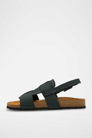 Sandalias de nobuk Likya - Azul marino - Diseño ancho