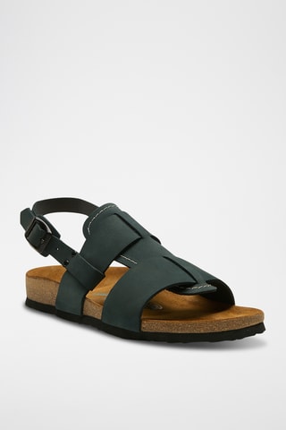 Sandalias de nobuk Likya - Azul marino - Diseño ancho