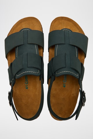 Sandalias de nobuk Likya - Azul marino - Diseño ancho